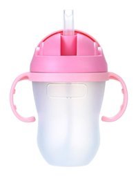 Cankypu Toddlers Pipetli Akıtmaz Kulplu 6 Ay+ 240 ml Alıştırma Bardağı Pembe