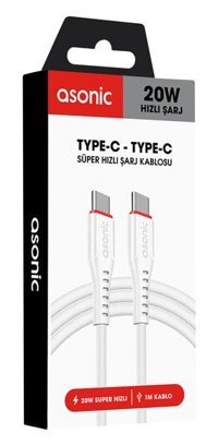 Asonic As-x706 Universal Type C 20 W Hızlı Şarj Aleti Beyaz