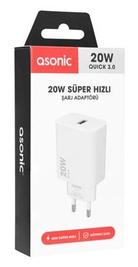 Asonic As-x225 Universal Type C Kablolu 20 W Şarj Aleti Beyaz