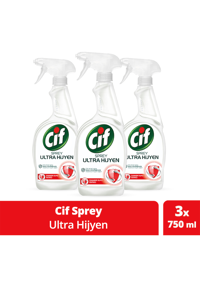 Cif Ultra Hijyen Sprey Mutfak ve Banyo Temizleyici 3x750 ml
