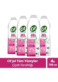 Cif Çiçek Ferahlığı Jel Mutfak ve Banyo Temizleyici 4x750 ml