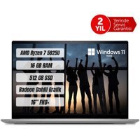 Dell Inspiron 5625 Dahili AMD Radeon RX Vega 8 AMD Ryzen 7 5825U 16 GB Ram 512 GB SSD 16 inç Full HD Windows 11 Home Laptop