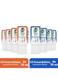 Cif Power&Shine Konsantre Sprey Mutfak ve Banyo Temizleyici 8x70 ml