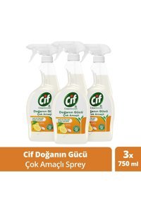 Cif Doğanın Gücü Sprey Mutfak ve Banyo Temizleyici 3x750 ml