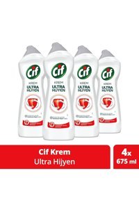 Cif Krem Ultra Hijyen Krem Mutfak ve Banyo Temizleyici 4x675 ml