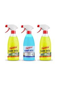 Asperox Sarı Güç-Mavi Güç Sprey Mutfak ve Banyo Temizleyici 3x1 lt