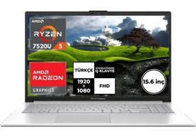 Asus Vivobook GO E1504FA-NJ115 BT40 Dahili AMD Radeon 610M AMD Ryzen 5 7520U 8 GB Ram 1 TB SSD 15.6 inç Full HD Windows 11 Pro Laptop