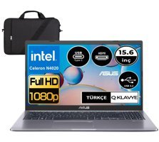 Asus X515MA Dahili Intel UHD Graphics Intel Celeron N4020 4 GB Ram 512 GB SSD 15.6 inç Full HD Windows 11 Laptop + Çanta