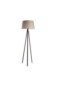 Afiliyol Tripod Ahşap 3 Ayaklı Yuvarlak Lambader Bej