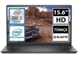 Dell Vostro 3510 N1823VN3510_U Dahili Intel UHD Graphics Intel Core i3 1115G4 4 GB Ram 256 GB SSD 15.6 inç Full HD Windows 11 Pro Laptop