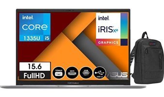 Asus Vivobook X1504VA-NJ10329 Dahili Intel Iris Xe Graphics Eligible Intel Core i5 1335U 40 GB Ram 256 GB SSD 15.6 inç Full HD Windows 11 Home Laptop + WeblegelsinÇanta