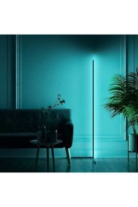 Alaca Led Metal Tek Ayaklı Çubuk Lambader Beyaz