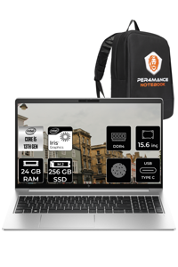 HP Elitebook 650 G10 725N9EA Dahili Intel Iris Xe Graphics Eligible Intel Core i5 1335U 24 GB Ram 256 GB SSD 15.6 inç Full HD FreeDos Laptop + PER4 Çanta