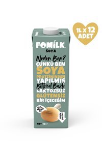 Fomilk Vegan Soya Sütü Laktozsuz 12'li 1 lt