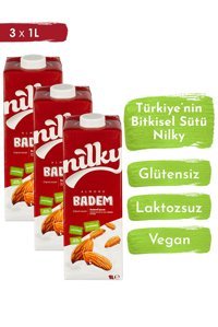 Nilky Vegan Badem Sütü Laktozsuz 3'lü 1 lt