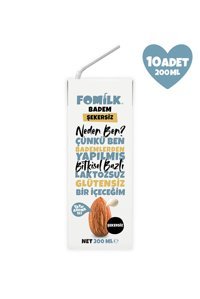 Fomilk Şekersiz Badem Sütü Laktozsuz 10'lu 200 ml