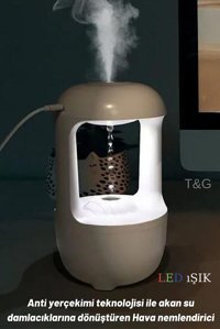 Butfulake Akan Su 500 ml Aromaterapi Işıklı İyonizerli Taşınabilir Şarjlı Mini Soğuk Buhar Makinesi