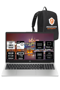 HP 250 G10 8A538EA Dahili Intel Iris Xe Graphics Eligible Intel Core i5 1335U 8 GB Ram 1 TB SSD 15.6 inç Full HD FreeDos Laptop + PER4 Çanta