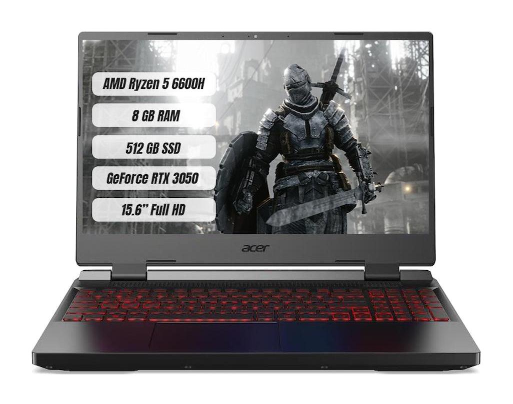 Acer Nitro 5 AN515-46 NH.QGXEY.001 Harici GeForce RTX 3050 AMD Ryzen 5 6600H 8 GB Ram 512 GB SSD 15.6 inç Full HD FreeDos Oyuncu Laptop