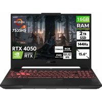 Asus TUF Gaming A15 FA507NU-LP157 BT16 Harici GeForce RTX 4050 AMD Ryzen 5 7535HS 16 GB Ram 2 TB SSD 15.6 inç Full HD FreeDos Oyuncu Laptop
