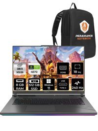 Asus ROG Strix G18 N6092 Harici GeForce RTX 4080 Intel Core i9 14900HX 8 GB Ram 512 GB SSD 18 inç Full HD Windows 11 Home Oyuncu Laptop + PER4 Çanta