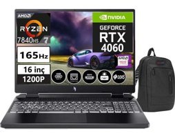 Acer Nitro 16 AN16-41 NHQLLEY00120 Harici GeForce RTX 4060 AMD Ryzen 7 7840HS 16 GB DDR5 Ram 1 TB SSD 16 inç Full HD Windows 11 Pro Oyuncu Laptop + WeblegelsinÇanta