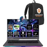 Asus ROG Strix Scar 17 LL023P371 LL023 Harici GeForce RTX 4080 AMD Ryzen 9 7945HX 64 GB Ram 256 GB SSD 17.3 inç QHD Windows 11 Home Oyuncu Laptop + PER4 Çanta