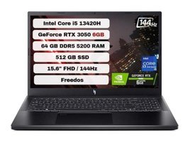 Acer Nitro 5 ANV15-51 NH.QNCEY.00164 NH.QNCEY.00164 Harici GeForce RTX 3050 Intel Core i5 13420H 64 GB Ram 512 GB SSD 15.6 inç Full HD FreeDos Oyuncu Laptop