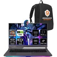 Asus ROG Strix Scar 17 LL023P313 LL023 Harici GeForce RTX 4080 AMD Ryzen 9 7945HX 24 GB Ram 1 TB SSD 17.3 inç QHD FreeDos Oyuncu Laptop + PER4 Çanta