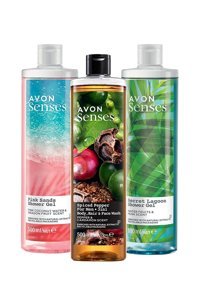 Avon Senses Su Meyveleri Baharatlı Biber Aromalı Duş Jeli 3x500 ml