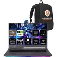 Asus ROG Strix Scar 17 LL063P355 LL063 Harici GeForce RTX 4080 AMD Ryzen 9 7945HX 24 GB Ram 4 TB SSD 17.3 inç QHD Windows 11 Home Oyuncu Laptop + PER4 Çanta