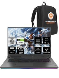 Asus ROG Strix G18 N6100 Harici GeForce RTX 4090 Intel Core i9 14900HX 32 GB Ram 1 TB SSD 18 inç Full HD FreeDos Oyuncu Laptop + PER4 Çanta