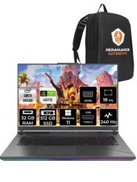 Asus ROG Strix G18 N6062 Harici GeForce RTX 4070 Intel Core i9 14900HX 32 GB Ram 512 GB SSD 18 inç Full HD Windows 11 Home Oyuncu Laptop + PER4 Çanta