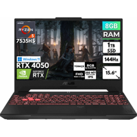 Asus TUF Gaming A15 FA507NU-LP157 BT35 Harici GeForce RTX 4050 AMD Ryzen 5 7535HS 8 GB Ram 1 TB SSD 15.6 inç Full HD Windows 11 Home Oyuncu Laptop
