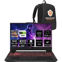 Asus TUF Gaming A15 LP158P371 Harici GeForce RTX 4050 AMD Ryzen 5 7535HS 64 GB Ram 256 GB SSD 15.6 inç Full HD Windows 11 Home Oyuncu Laptop + PER4 Çanta