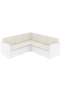 Siesta Monaco Örgü 5'li Bahçe Koltuğu Bej Beyaz