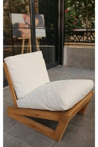 Sevenstyles Conforclass Ahşap Tekli Bahçe Koltuğu Beyaz Ahşap