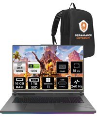 Asus ROG Strix G18 N6062 Harici GeForce RTX 4070 Intel Core i9 14900HX 16 GB Ram 1 TB SSD 18 inç Full HD Windows 11 Pro Oyuncu Laptop + PER4 Çanta