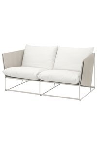Ikea Havsten Metal İkili Bahçe Koltuğu Beyaz Gri