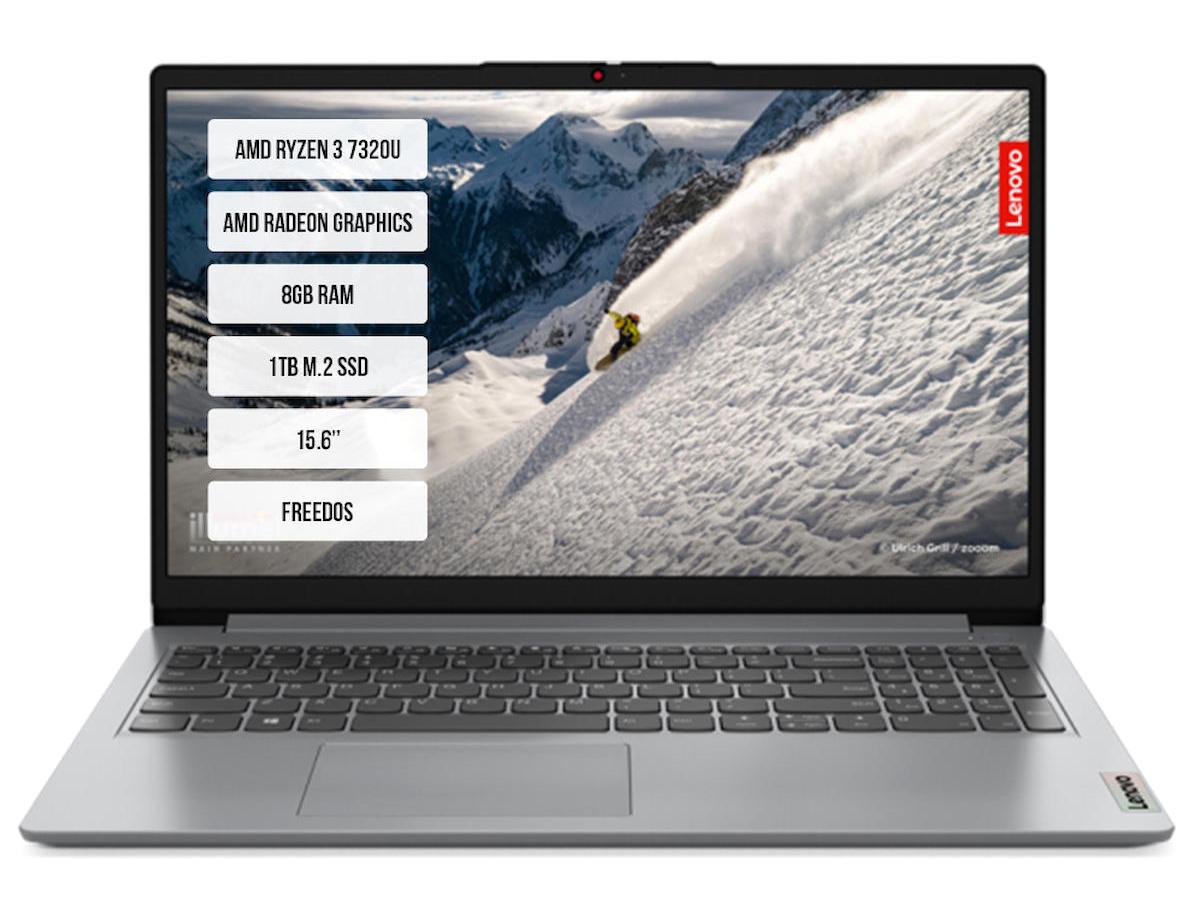 Lenovo IdeaPad 1 82VG008ATX 2 Dahili AMD Radeon 610M AMD Ryzen 3 7320U 8 GB Ram 1 TB SSD 15.6 inç Full HD FreeDos Laptop