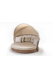 Engince Mobilya Bh-1168 Rattan 3'lü Bahçe Koltuğu Bej Ahşap