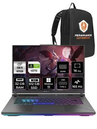 Asus ROG Strix G16 N3088 Harici GeForce RTX 4070 Intel Core i9 14900HX 32 GB Ram 512 GB SSD 16 inç Full HD Windows 11 Pro Oyuncu Laptop + PER4 Çanta