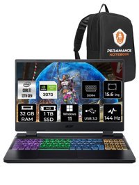 Acer Nitro 5 AN515-58 NH.QGAEY.001 Harici GeForce RTX 3070 Intel Core i7 12700H 32 GB Ram 1 TB SSD 15.6 inç Full HD Windows 11 Home Oyuncu Laptop + PER4 Çanta