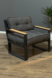 Berta Concept Clinkz Metal Tekli Bahçe Koltuğu Antrasit Siyah