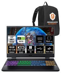 Acer Nitro 5 AN515-58 NH.QGAEY.001 Harici GeForce RTX 3070 Intel Core i7 12700H 40 GB Ram 256 GB SSD 15.6 inç Full HD Windows 11 Home Oyuncu Laptop + PER4 Çanta