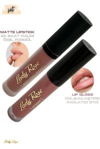 Lady Rose Lipstick Ve Lip Gloss Makyaj Seti