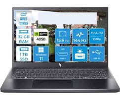 Acer Nitro 5 15 NH.QNBEY.003 Harici GeForce RTX 4050 Intel Core i5 13420H 32 GB DDR5 Ram 1 TB SSD 15.6 inç Full HD Windows 11 Pro Oyuncu Laptop