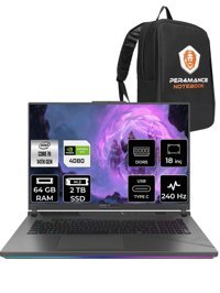 Asus ROG Strix G18 N6092 Harici GeForce RTX 4080 Intel Core i9 14900HX 64 GB Ram 2 TB SSD 18 inç Full HD FreeDos Oyuncu Laptop + PER4 Çanta