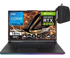 Asus ROG Strix Scar 18 G834JY-N604014 Harici GeForce RTX 4090 Intel Core i9 13980HX 96 GB DDR5 Ram 2 TB SSD 18 inç QHD FreeDos Oyuncu Laptop + WeblegelsinÇanta