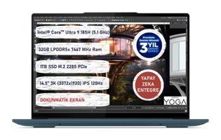 Lenovo Yoga Pro 7 83E2002QTR Dahili Intel ARC Graphics Intel Core Ultra 9 185H 32 GB Ram 1 TB SSD 14.5 inç Full HD FreeDos Dokunmatik 2'Si 1 Arada